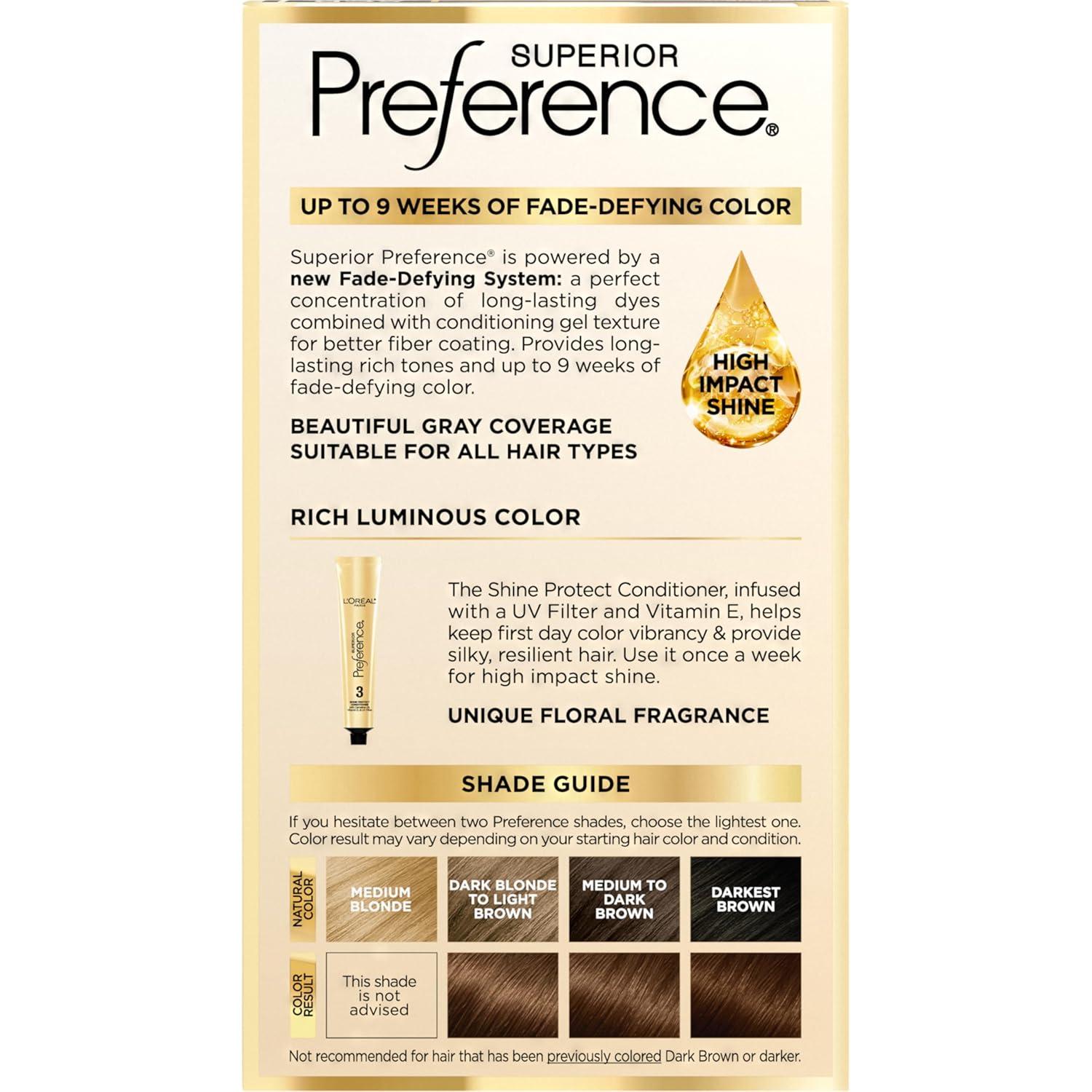 imageLOreal Paris Superior Preference Luminous FadeDefying Permanent Hair Color Hair Dye For Up to 9 Weeks of Radiance Light Ash Blonde 9A 1 Hair Dye Kit5CB Medium Chestnut Brown