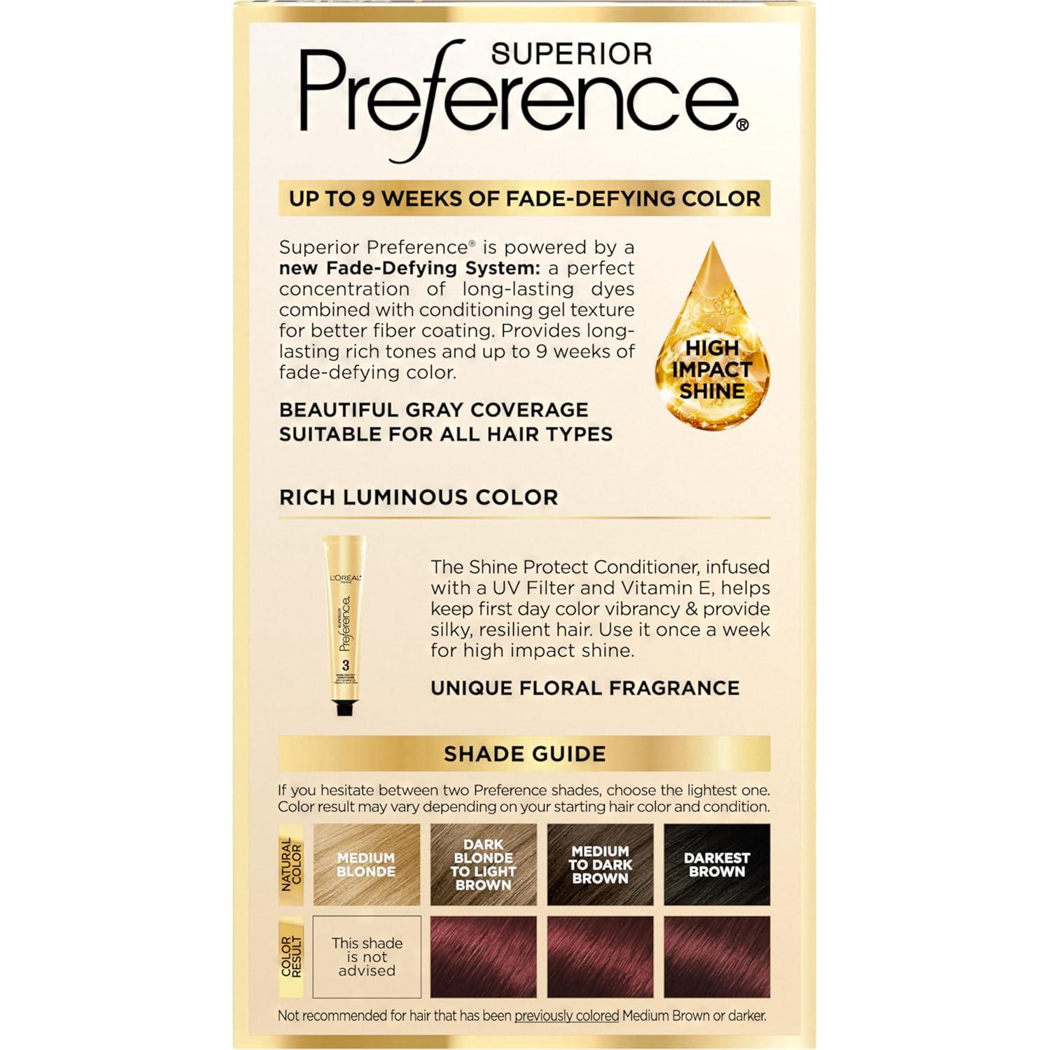 imageLOreal Paris Superior Preference Luminous FadeDefying Permanent Hair Color Hair Dye For Up to 9 Weeks of Radiance Light Ash Blonde 9A 1 Hair Dye Kit5MB Medium Auburn