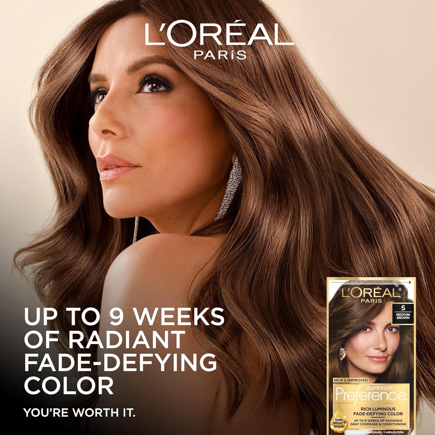 imageLOreal Paris Superior Preference Luminous FadeDefying Permanent Hair Color Hair Dye For Up to 9 Weeks of Radiance Light Ash Blonde 9A 1 Hair Dye Kit5MB Medium Auburn