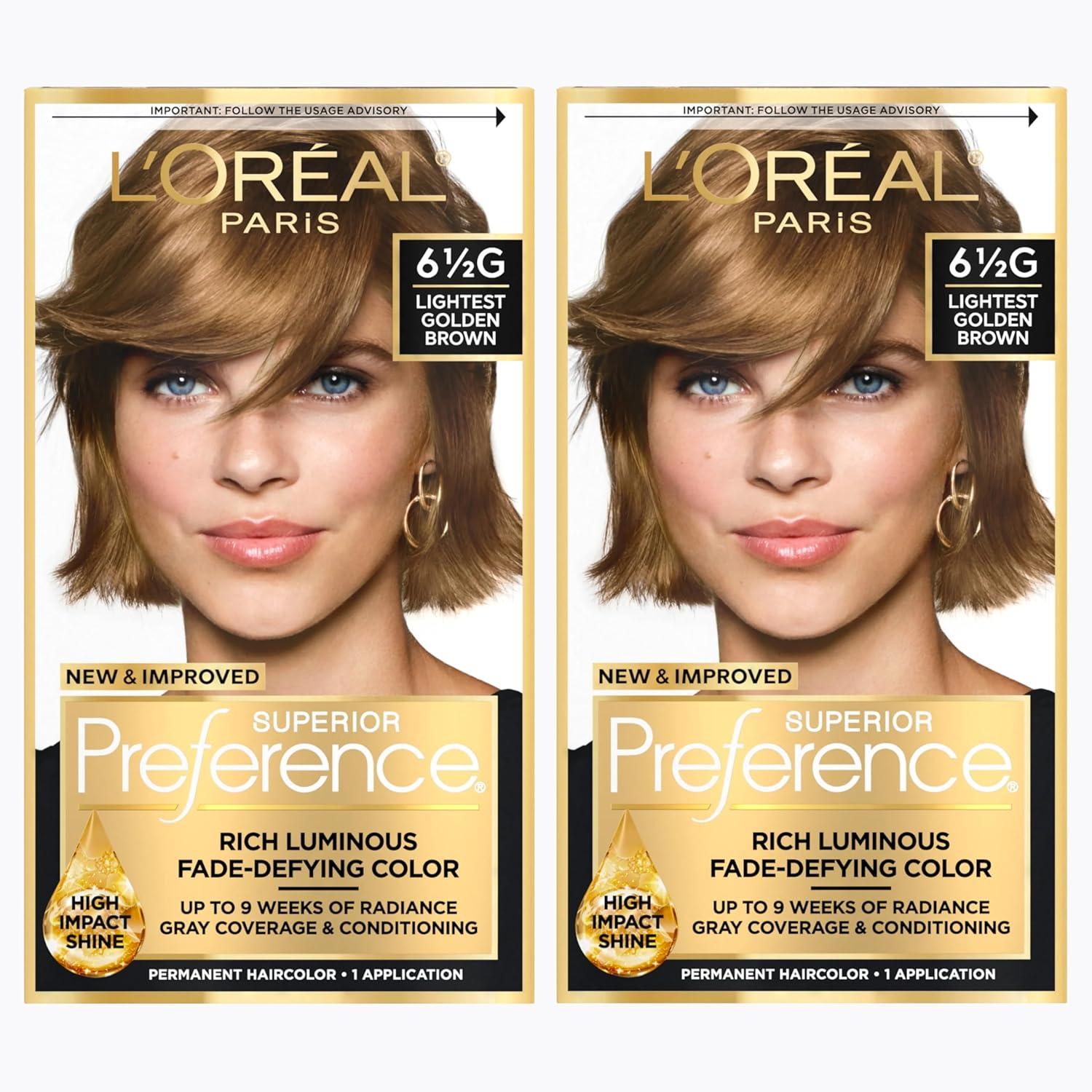 imageLOreal Paris Superior Preference Luminous FadeDefying Permanent Hair Color Hair Dye For Up to 9 Weeks of Radiance Light Ash Blonde 9A 1 Hair Dye Kit65G Lightest Golden Brown