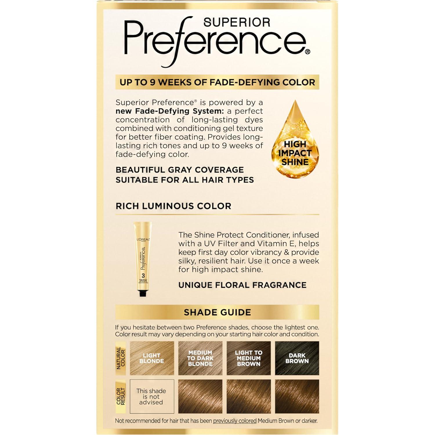 imageLOreal Paris Superior Preference Luminous FadeDefying Permanent Hair Color Hair Dye For Up to 9 Weeks of Radiance Light Ash Blonde 9A 1 Hair Dye Kit65G Lightest Golden Brown