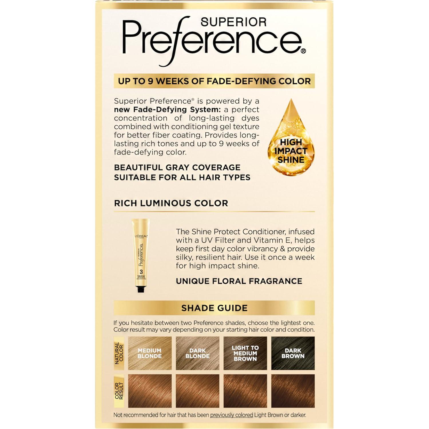 imageLOreal Paris Superior Preference Luminous FadeDefying Permanent Hair Color Hair Dye For Up to 9 Weeks of Radiance Light Ash Blonde 9A 1 Hair Dye Kit6AM Light Amber Brown