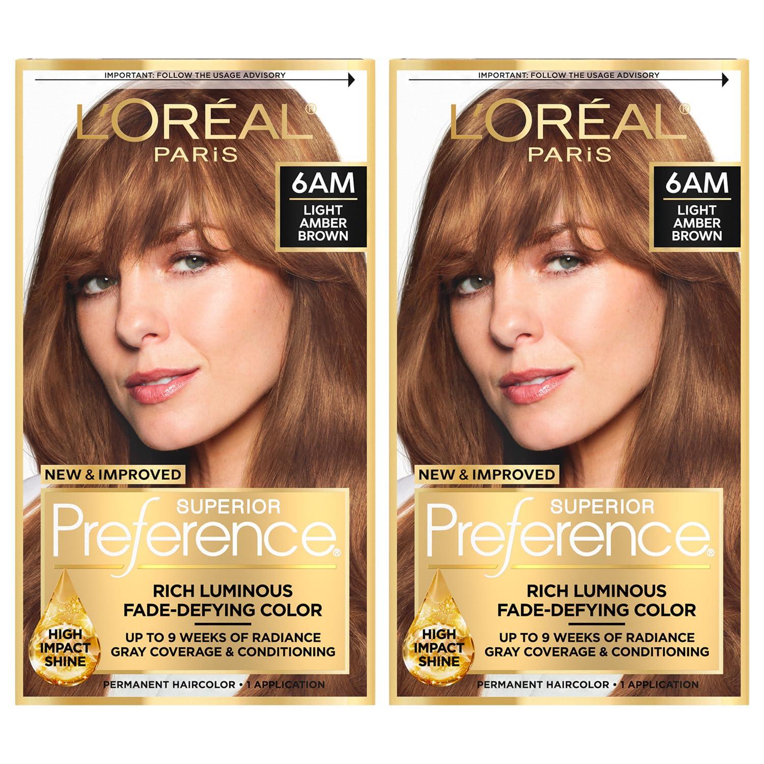 imageLOreal Paris Superior Preference Luminous FadeDefying Permanent Hair Color Hair Dye For Up to 9 Weeks of Radiance Light Ash Blonde 9A 1 Hair Dye Kit6AM Light Amber Brown