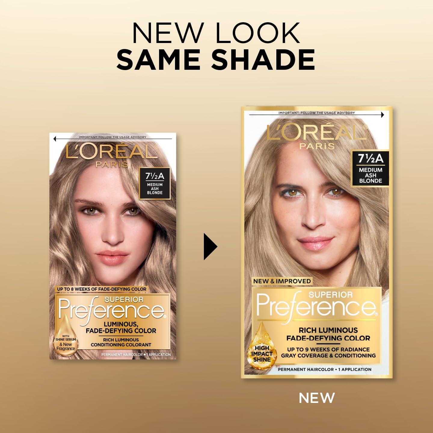 imageLOreal Paris Superior Preference Luminous FadeDefying Permanent Hair Color Hair Dye For Up to 9 Weeks of Radiance Light Ash Blonde 9A 1 Hair Dye Kit75A Medium Ash Blonde