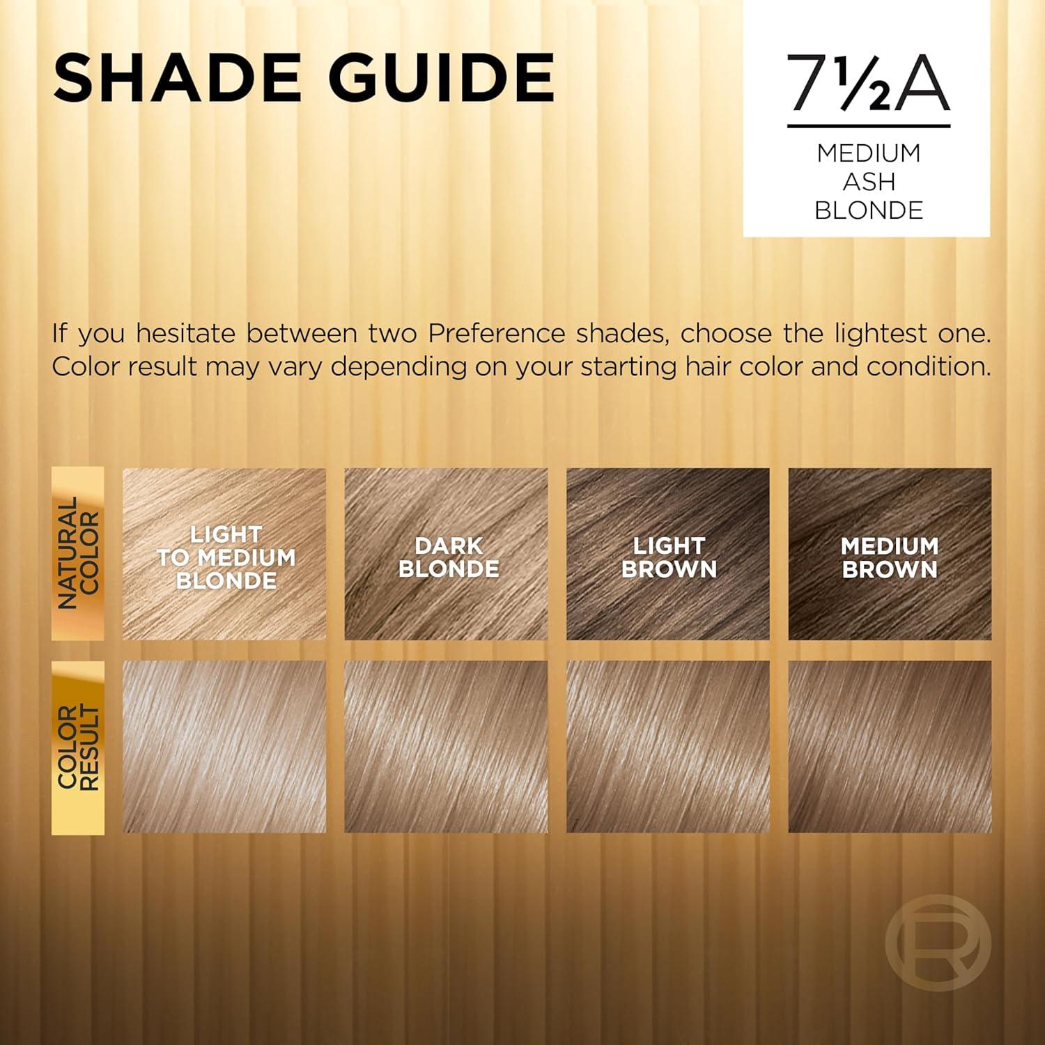 imageLOreal Paris Superior Preference Luminous FadeDefying Permanent Hair Color Hair Dye For Up to 9 Weeks of Radiance Light Ash Blonde 9A 1 Hair Dye Kit75A Medium Ash Blonde