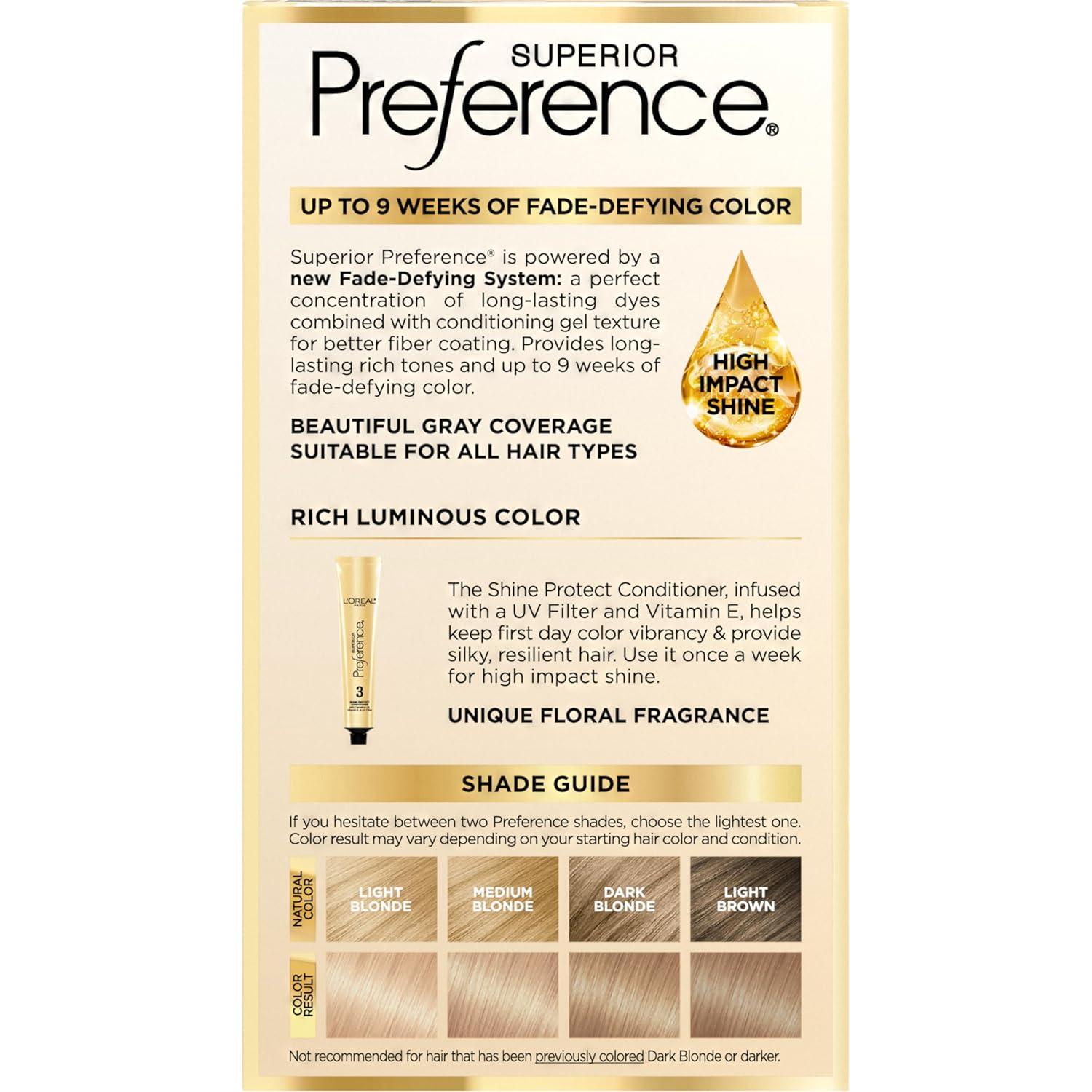 imageLOreal Paris Superior Preference Luminous FadeDefying Permanent Hair Color Hair Dye For Up to 9 Weeks of Radiance Light Ash Blonde 9A 1 Hair Dye Kit85A Champagne Blonde