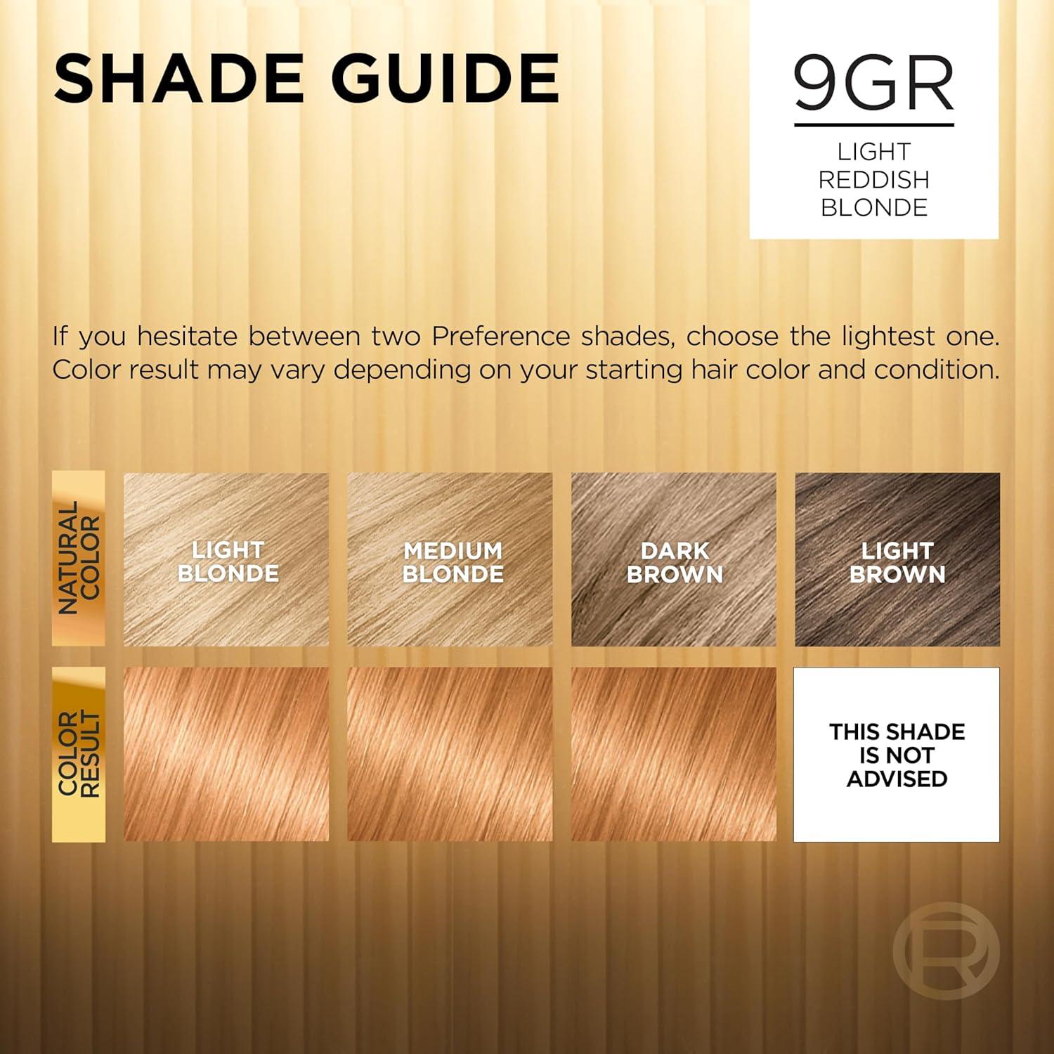 imageLOreal Paris Superior Preference Luminous FadeDefying Permanent Hair Color Hair Dye For Up to 9 Weeks of Radiance Light Ash Blonde 9A 1 Hair Dye Kit9GR Golden Reddish Blonde