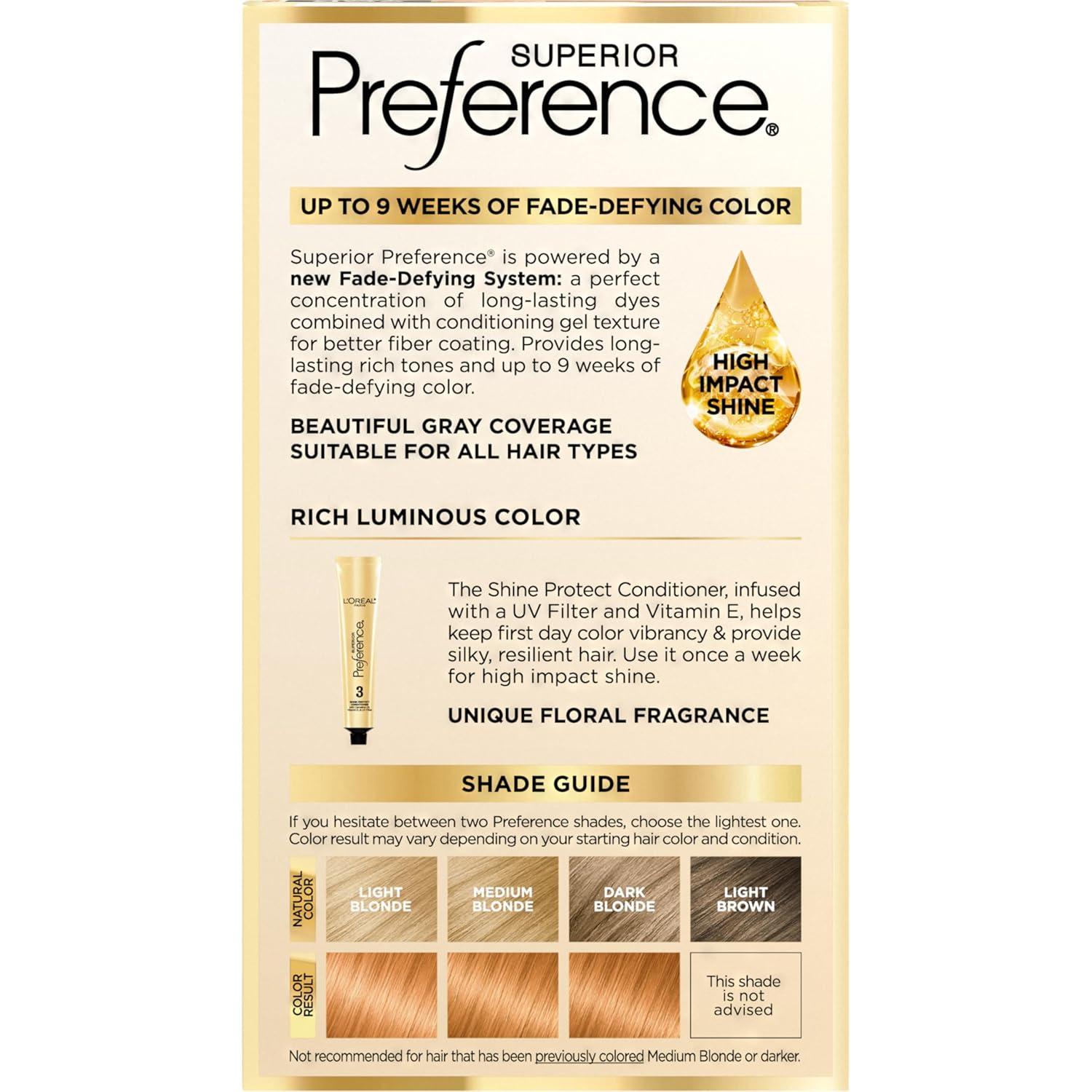imageLOreal Paris Superior Preference Luminous FadeDefying Permanent Hair Color Hair Dye For Up to 9 Weeks of Radiance Light Ash Blonde 9A 1 Hair Dye Kit9GR Golden Reddish Blonde